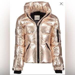 Sam. Freestyle metallic light gold puffer jacket